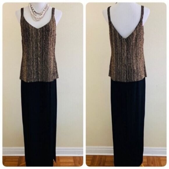 Alex Evenings Dresses & Skirts - Alex Evenings Mother of the Bride/Groom Formal Long Dress Sz 12 Gold Black